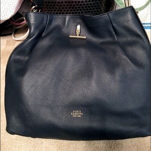 Vince Camino Handbag Blue Leather